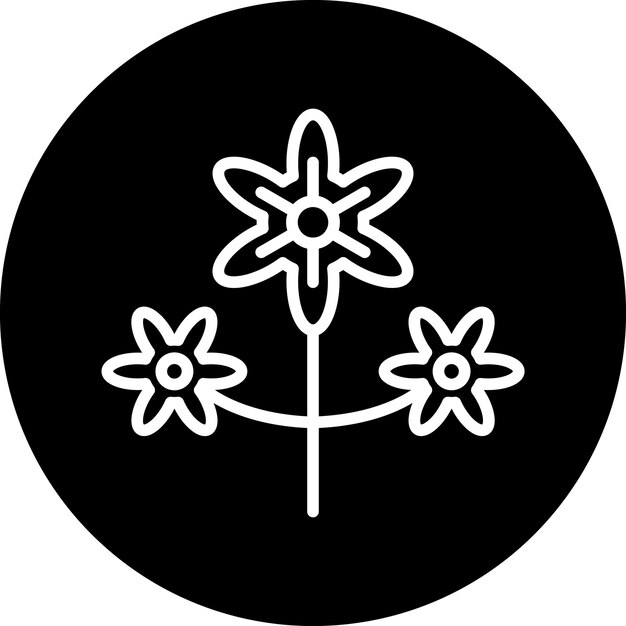 Diseño vectorial Delphinium Estilo de icono