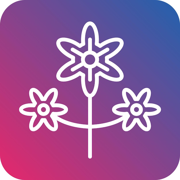 Diseño vectorial Delphinium Estilo de icono