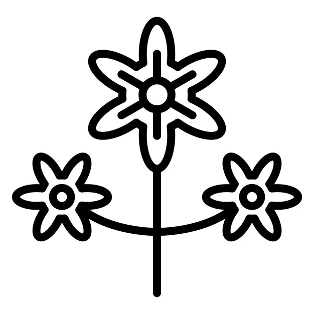 Diseño vectorial Delphinium Estilo de icono