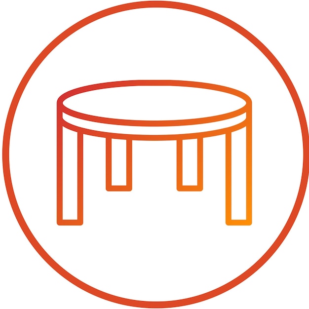 Diseño vectorial Demilune Estilo del icono de la tabla