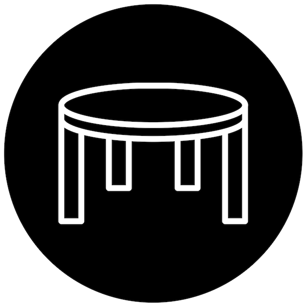 Diseño vectorial Demilune Estilo del icono de la tabla