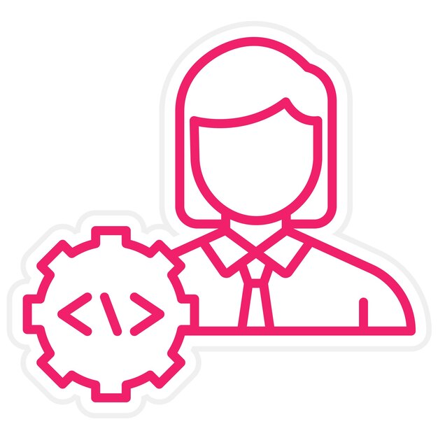 Diseño vectorial Desarrollador Estilo de icono femenino