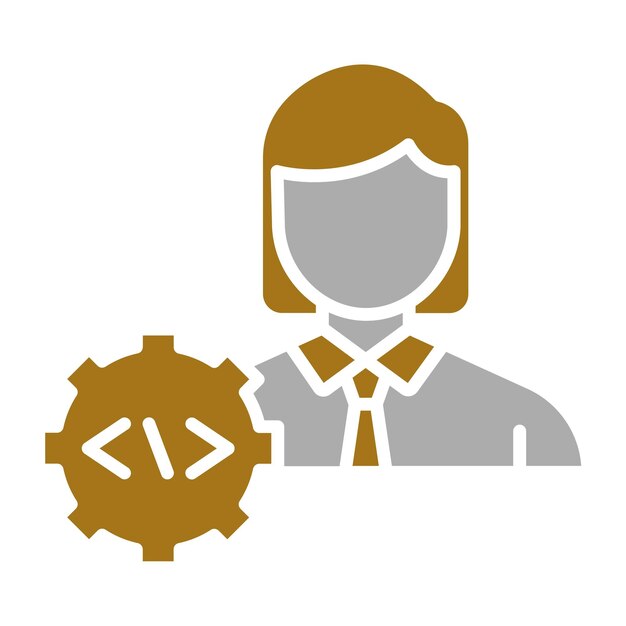 Diseño vectorial Desarrollador Estilo de icono femenino