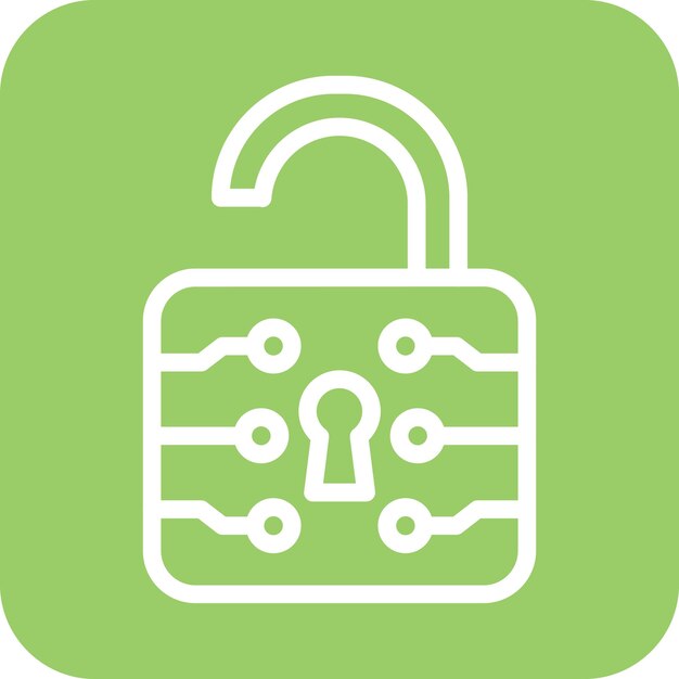 Diseño vectorial Desbloqueo del estilo del icono