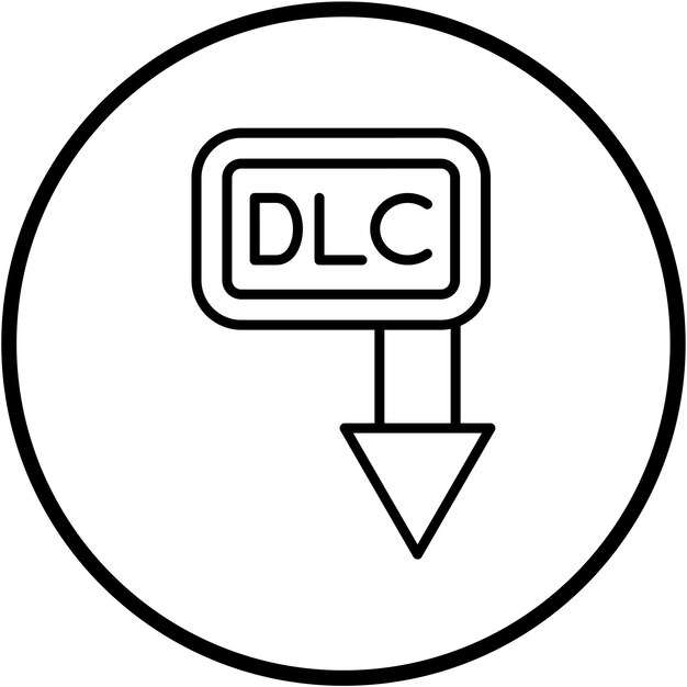Diseño vectorial Descarga el estilo del icono del DLC