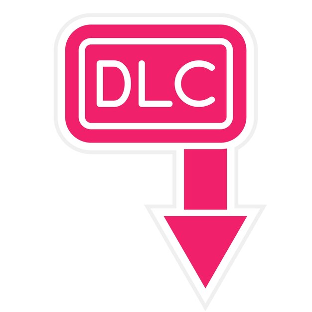 Diseño vectorial Descarga el estilo del icono del DLC