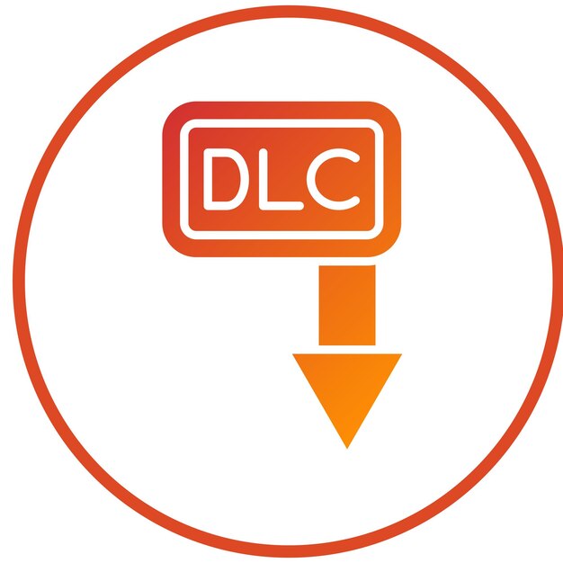 Diseño vectorial Descarga el estilo del icono del DLC