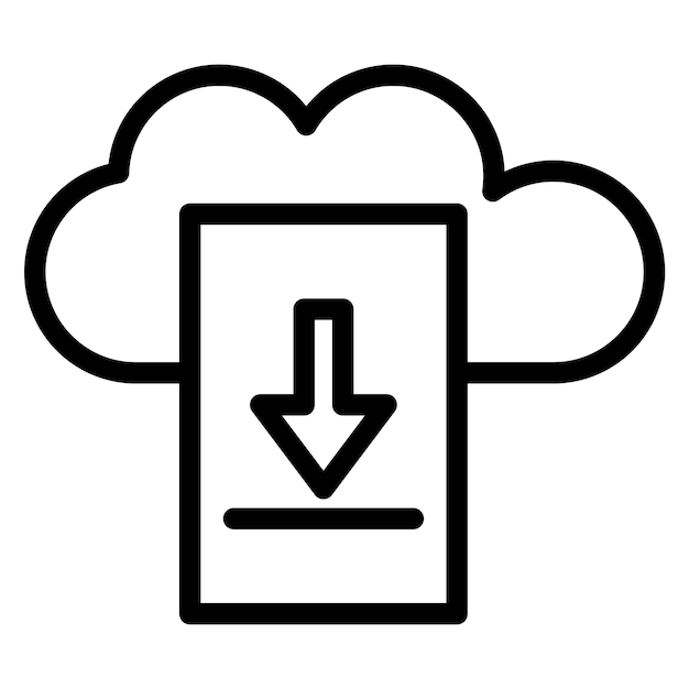 Diseño vectorial Descargar archivo en el estilo de icono de la nube