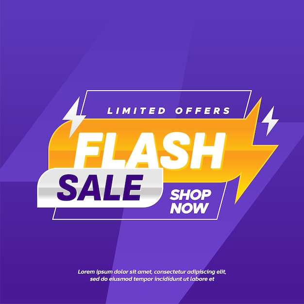 Diseño vectorial de descuento de venta flash grande