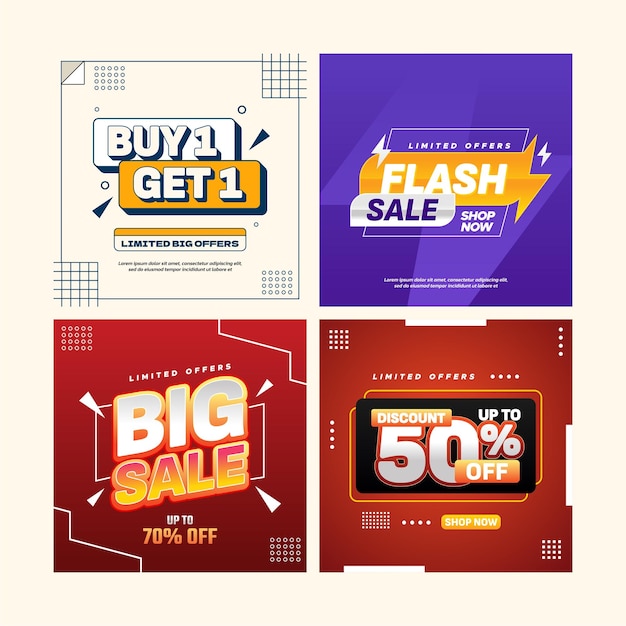 Diseño vectorial de descuento de venta flash grande