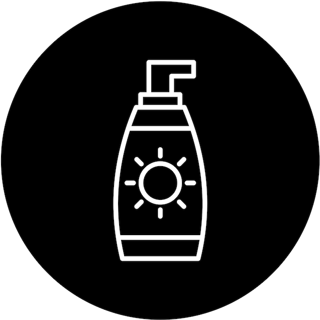 Diseño vectorial después del estilo del icono de la loción solar