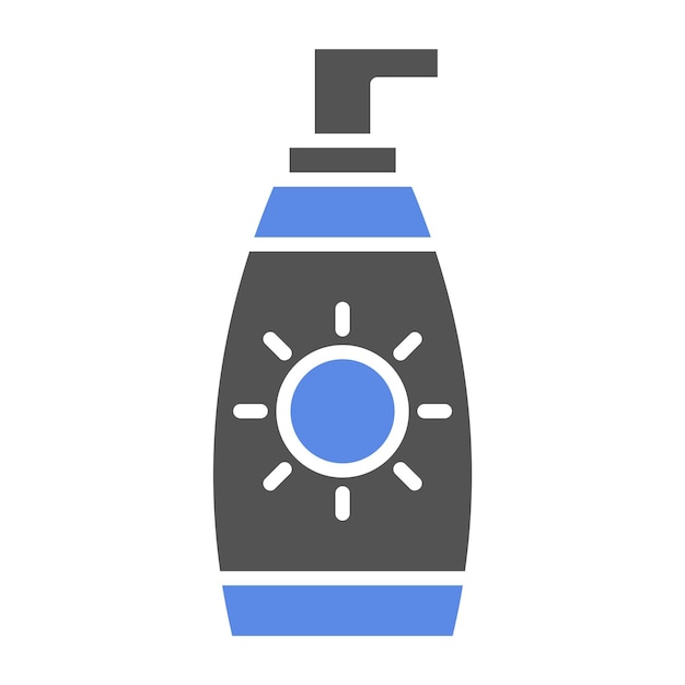Diseño vectorial después del estilo del icono de la loción solar
