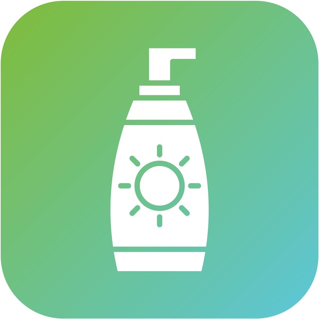 Diseño vectorial después del estilo del icono de la loción solar