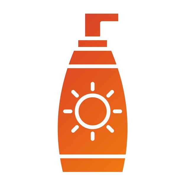 Diseño vectorial después del estilo del icono de la loción solar