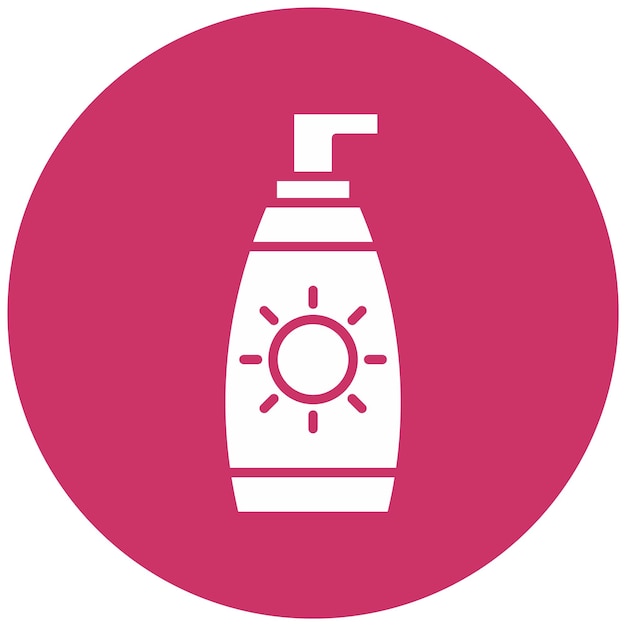 Diseño vectorial después del estilo del icono de la loción solar