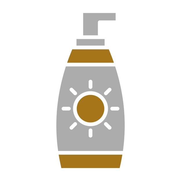 Diseño vectorial después del estilo del icono de la loción solar