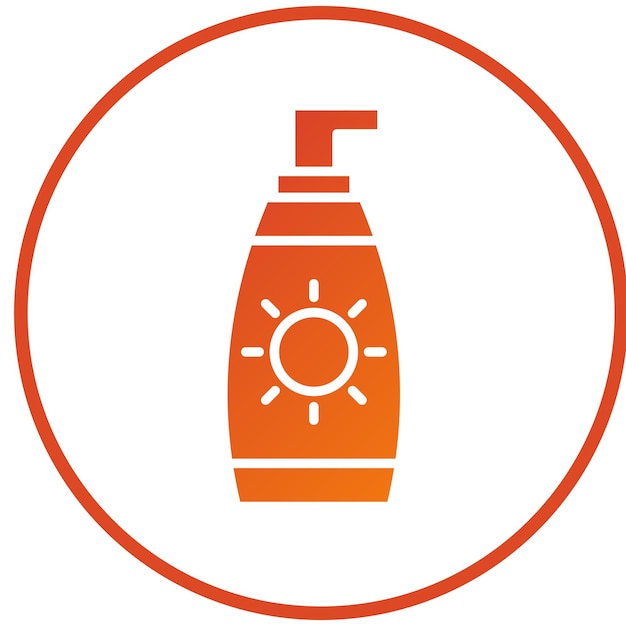 Diseño vectorial después del estilo del icono de la loción solar