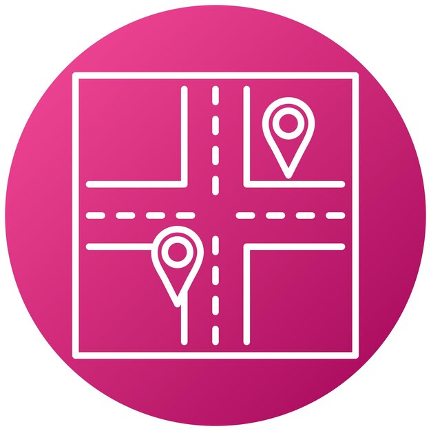 Diseño vectorial de los destinos cercanos Estilo del icono