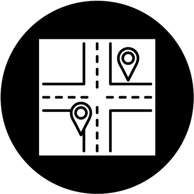 Diseño vectorial de los destinos cercanos Estilo del icono