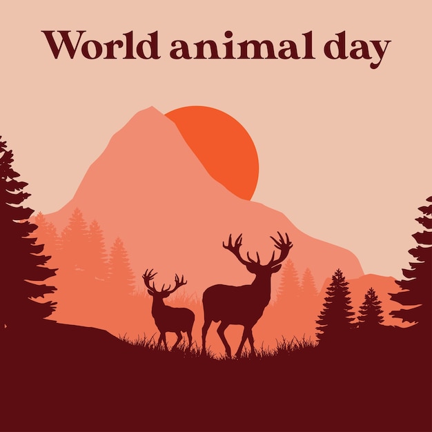 Vector diseño vectorial del día mundial de los animales