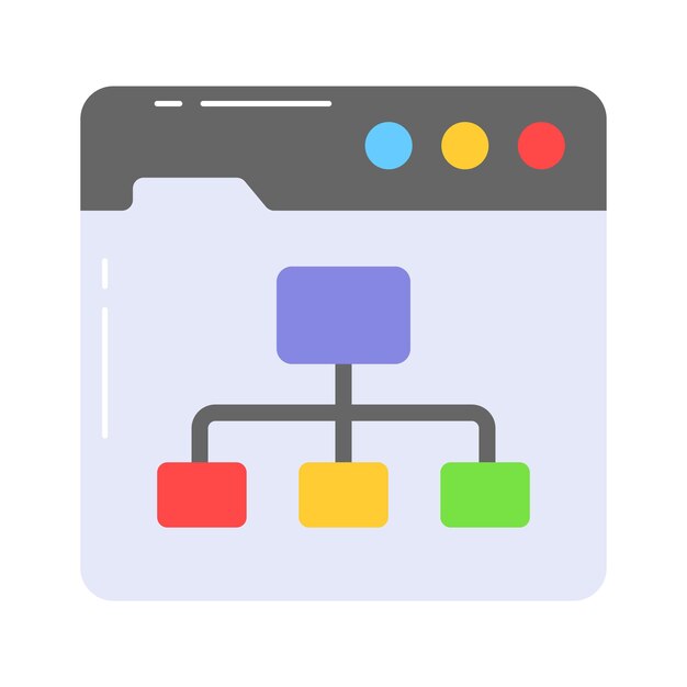 Diseño vectorial de diagramas de flujo de datos en algoritmo de estilo moderno
