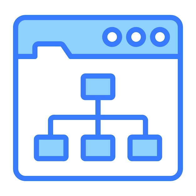 Diseño vectorial de diagramas de flujo de datos en algoritmo de estilo moderno