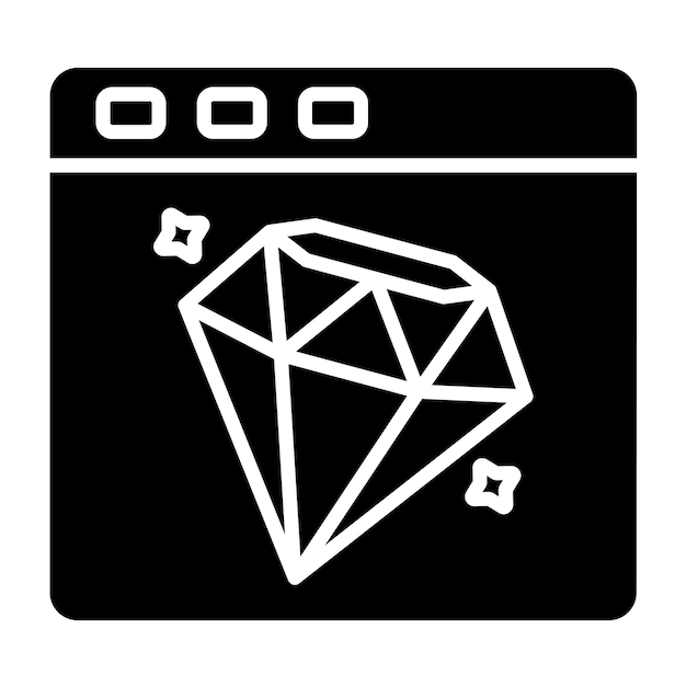 Diseño vectorial de diamantes Estilo de icono