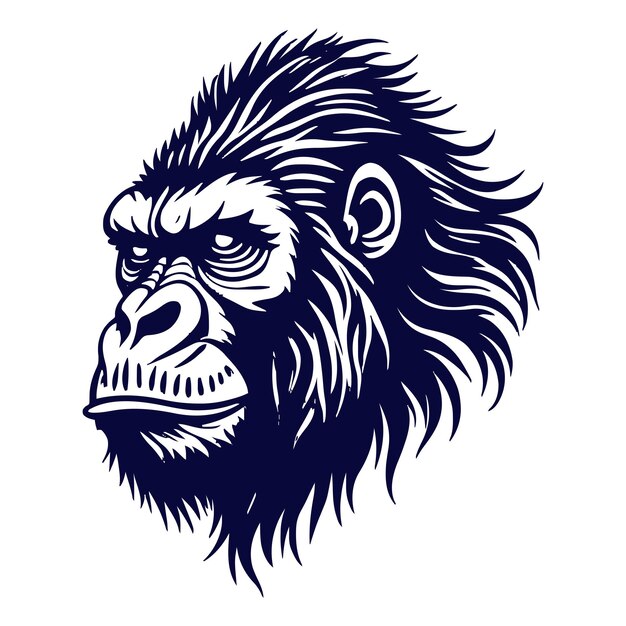 diseño vectorial de dibujo de tatuaje de gorila