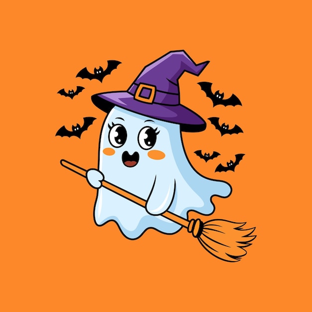 El diseño vectorial de dibujos animados de fantasmas de Halloween