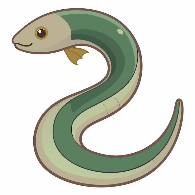 Diseño vectorial de dibujos animados de lamprey e ilustración digital