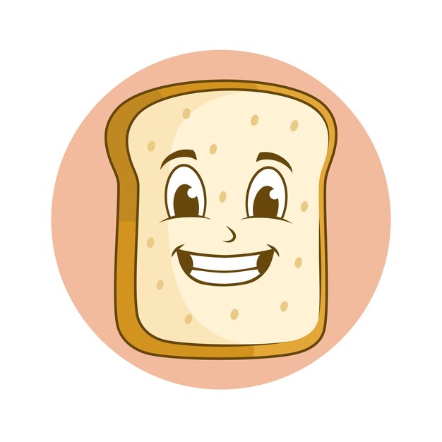 Diseño vectorial de dibujos animados de pan feliz