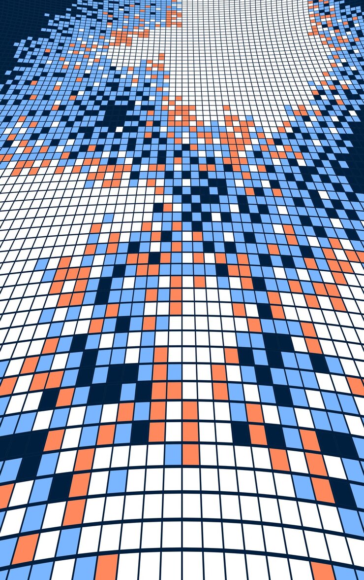 Vector diseño vectorial dimensional de grandes mosaicos artísticos cuadrados, fondo abstracto 3d como plantilla con espacio de copia para título y texto. utilizable para folleto, revista, anuncio, pancarta, afiche.