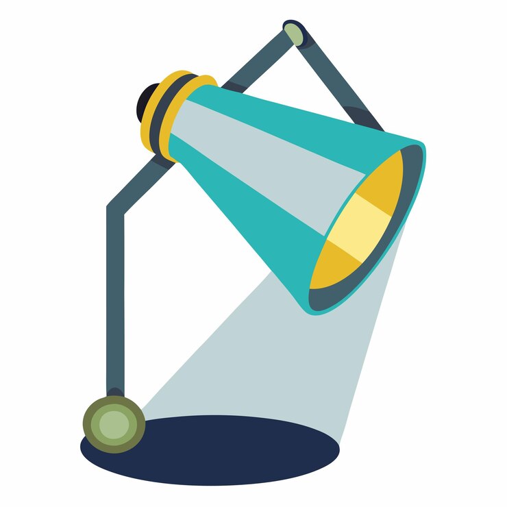 Vector diseño vectorial dinámico de gráficos de escenario iluminados por focos