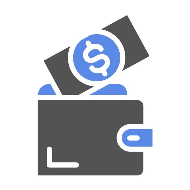 Diseño vectorial de dinero en estilo de icono de billetera