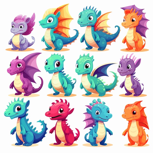 Vector diseño vectorial de dinosaurios bebés