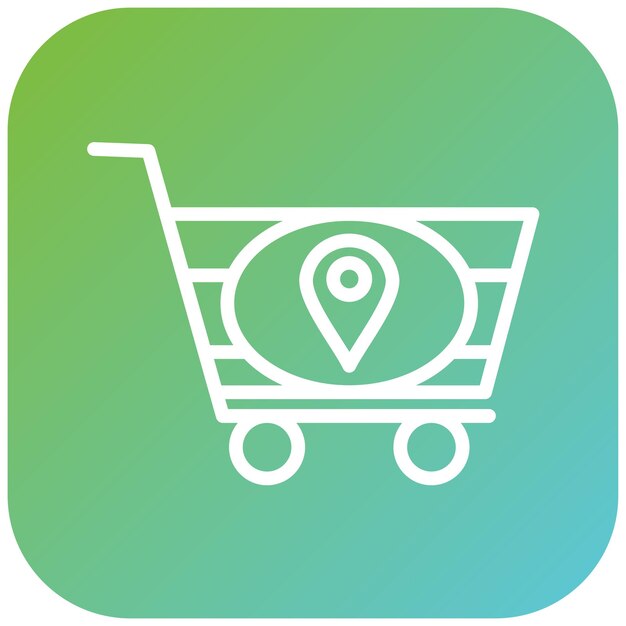 Diseño vectorial de la dirección del carrito Estilo del icono