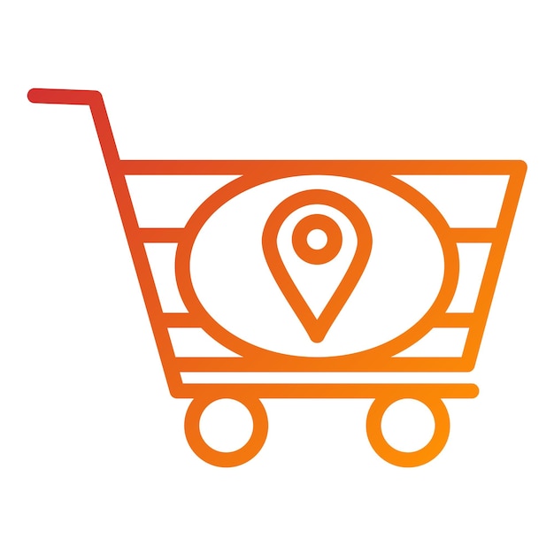 Diseño vectorial de la dirección del carrito Estilo del icono