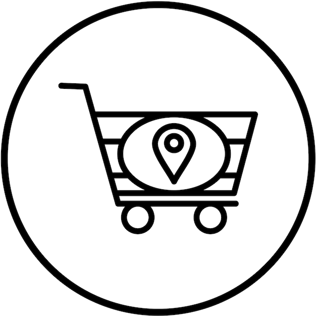 Diseño vectorial de la dirección del carrito Estilo del icono