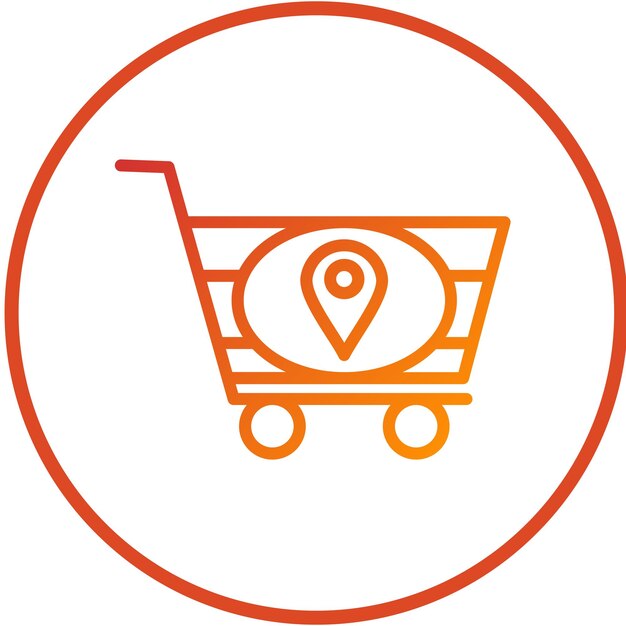 Diseño vectorial de la dirección del carrito Estilo del icono