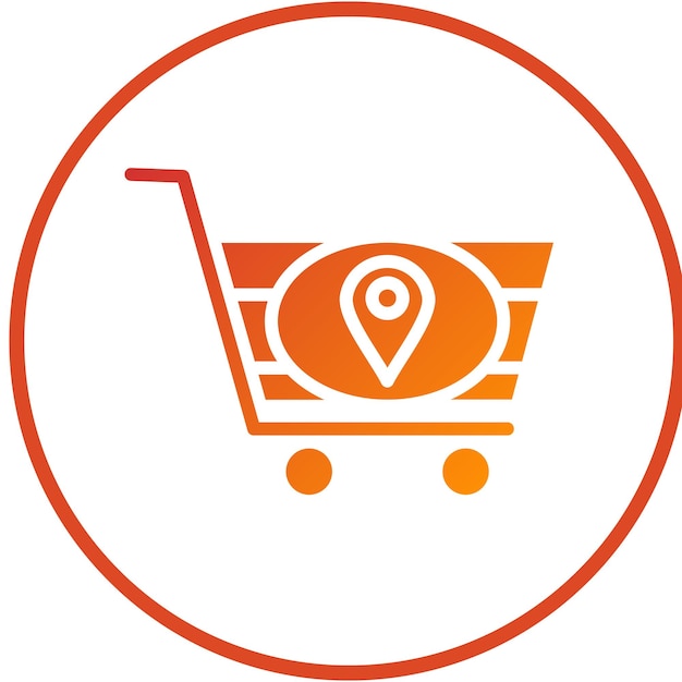 Diseño vectorial de la dirección del carrito Estilo del icono