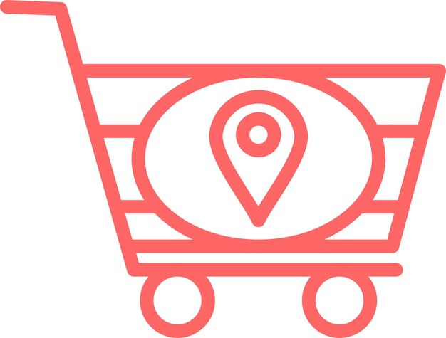 Diseño vectorial de la dirección del carrito Estilo del icono