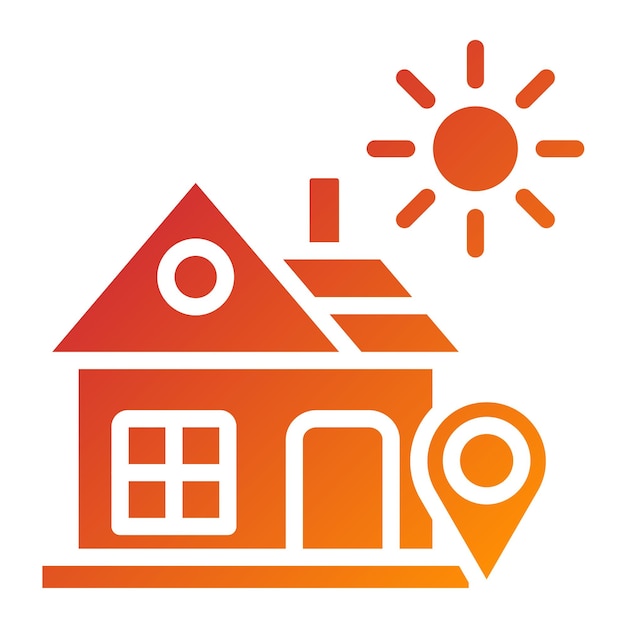 Diseño vectorial de la dirección de la casa Estilo del icono
