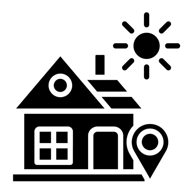 Diseño vectorial de la dirección de la casa Estilo del icono