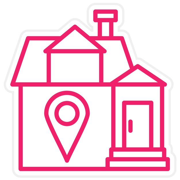 Diseño vectorial de la dirección de la casa Estilo del icono