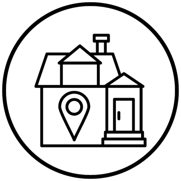 Diseño vectorial de la dirección de la casa Estilo del icono