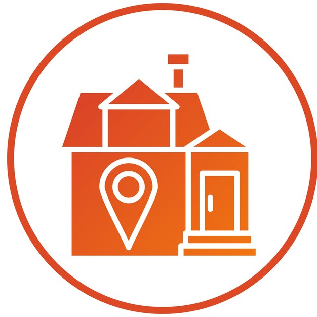 Diseño vectorial de la dirección de la casa Estilo del icono