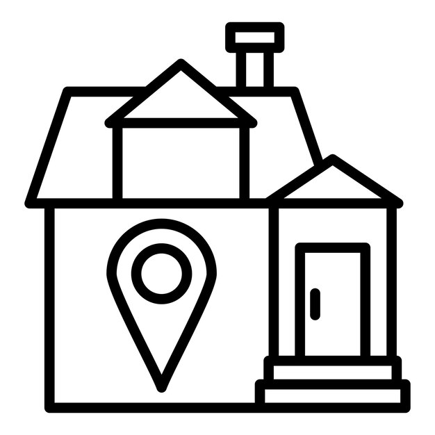 Diseño vectorial de la dirección de la casa Estilo del icono