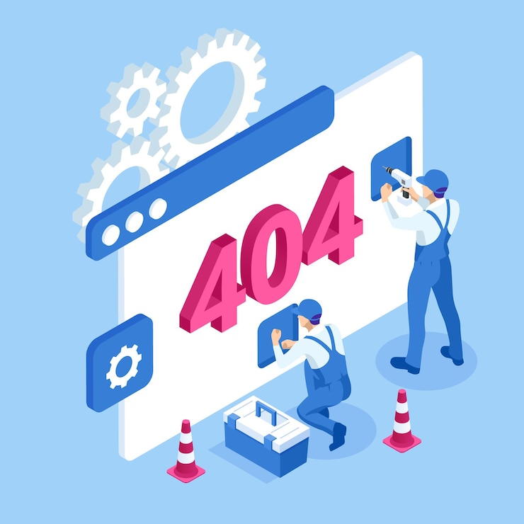 Vector diseño vectorial de diseño de página de error isométrico 404 la página que solicitó no se pudo encontrar concepto creativo de la página 404 del sitio web sitio web en construcción