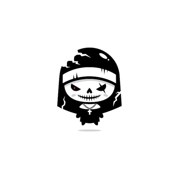 Diseño vectorial de un disfraz de monja de halloween