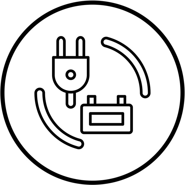 Diseño vectorial de los dispositivos eléctricos Estilo del icono